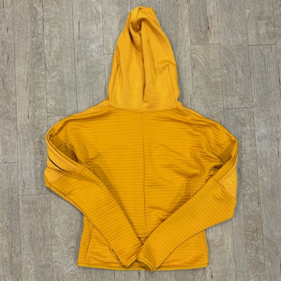 Adidas Sportswear Women's Mustard Yellow ZNE Athletic Hooded Track Jacket S - Picture 5 of 5